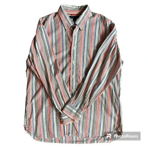 Tommy Hilfiger mens button down striped cotton shirt size XL